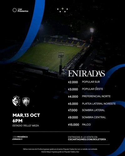 Cartaginés recibirá a Puntarenas FC en la jornada 11