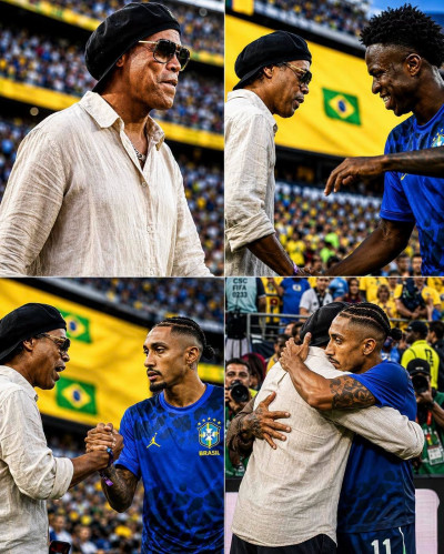 Ronaldinho motivó a Vinícius y Raphinha antes del triunfo de Brasil s...