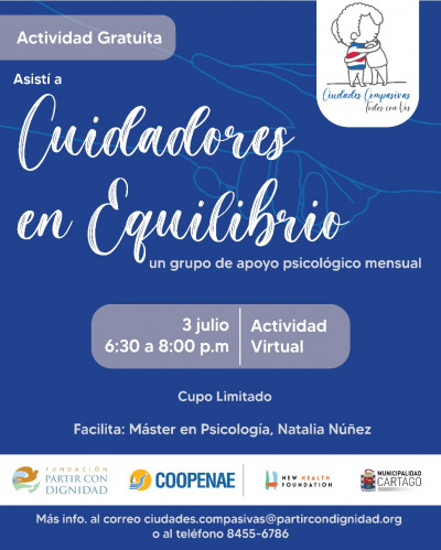  Abren convocatoria para grupo de apoyo virtual “Cuidadores en Equili...
