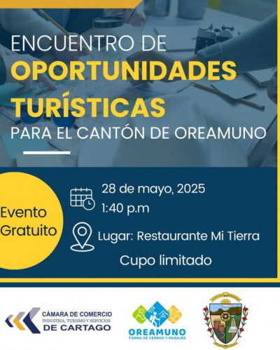 Oreamuno se prepara para impulsar el turismo local
