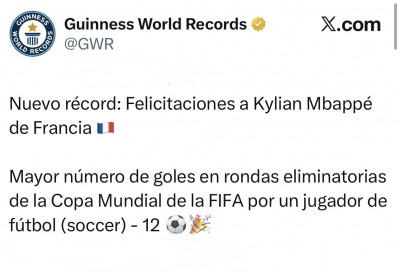 Kylian Mbappé entra en el Guinness World Records con un histórico ré...